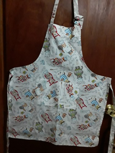Whimsical chef cats bib apron
